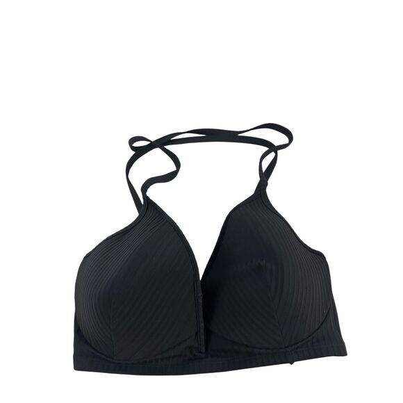 Shade N shore 36DD ribbed black swim racerback top - Picture 1 of 8
